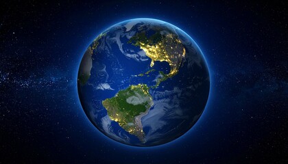 Obraz premium Earth and City Lights