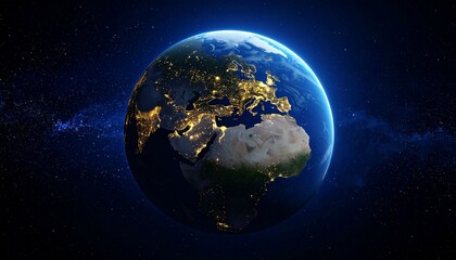 Obraz premium Earth and City Lights