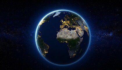 Earth and City Lights