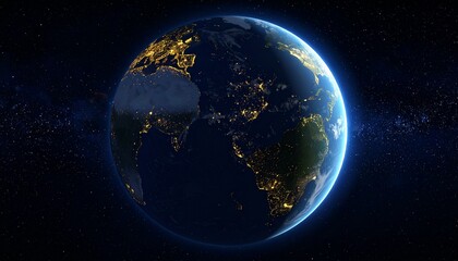 Fototapeta premium Earth and City Lights