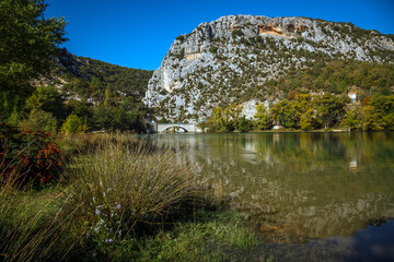Bridge of Quinson lake in Verdon Gorge, Quinson, Provence; France