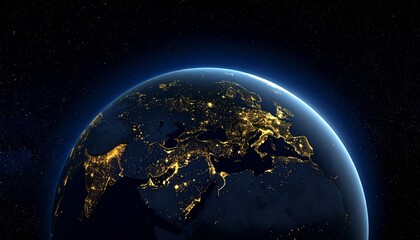 Fototapeta premium Earth and City Lights