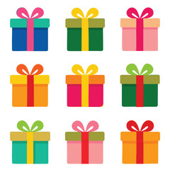 set of gift boxes vector illustration