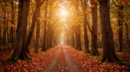 Obraz premium Autumn Forest Pathway