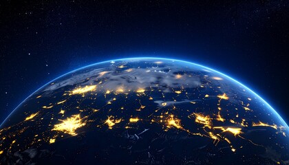 Fototapeta premium Earth and City Lights