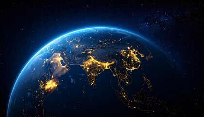 Obraz premium Earth and City Lights