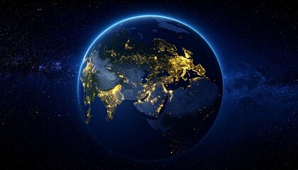 Fototapeta premium Earth and City Lights