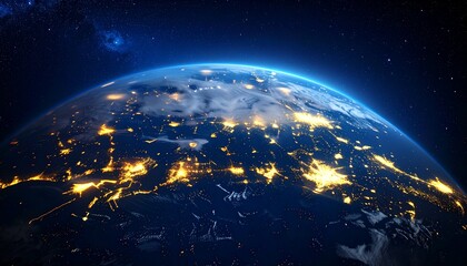 Obraz premium Earth and City Lights