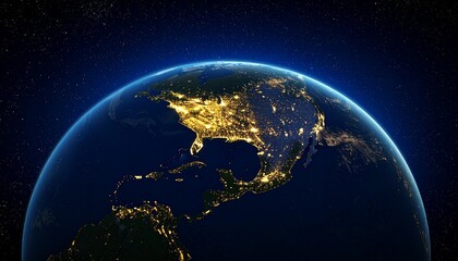 Fototapeta premium Earth and City Lights