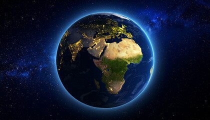 Fototapeta premium Earth and City Lights