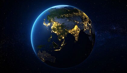 Obraz premium Earth and City Lights