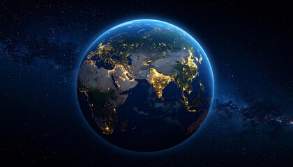 Fototapeta premium Earth and City Lights