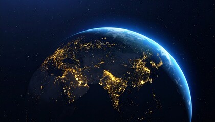 Fototapeta premium Earth and City Lights