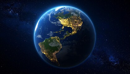 Fototapeta premium Earth and City Lights
