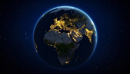 Fototapeta premium Earth and City Lights