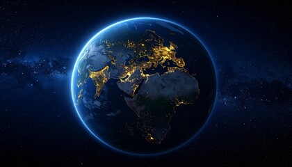 Fototapeta premium Earth and City Lights