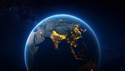 Obraz premium Earth and City Lights