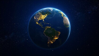 Obraz premium Earth and City Lights