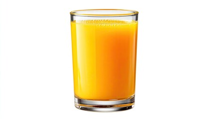 Single glass of bright orange juice