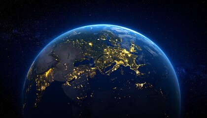 Obraz premium Earth and City Lights