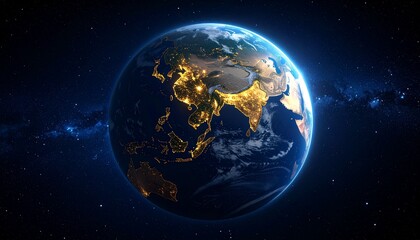 Obraz premium Earth and City Lights