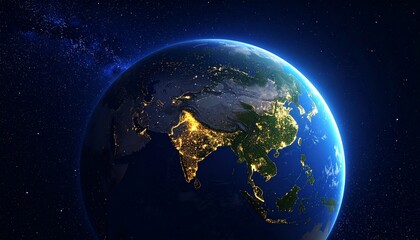 Fototapeta premium Earth and City Lights