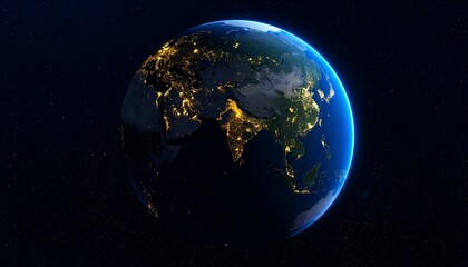 Obraz premium Earth and City Lights