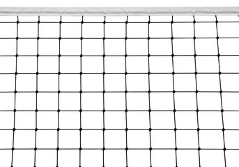 Close-up overhead view of volleyball net mesh with detailed grid pattern and reinforced dots at intersections for sports equipment