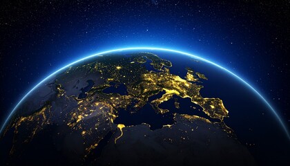 Obraz premium Earth and City Lights