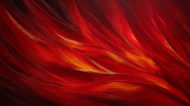 Fiery intensity in vibrant abstract art emotions and passion in dynamic red and orange hues