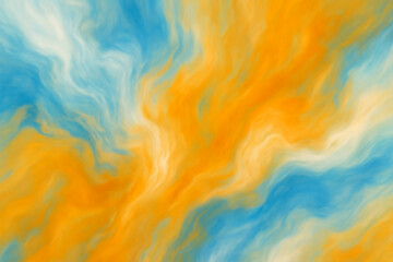 Abstract Blue and Orange Fluid Flow Pattern. Vibrant Colorful Swirl Background