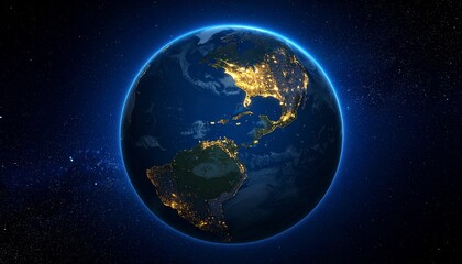 Obraz premium Earth and City Lights