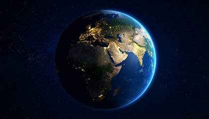 Obraz premium Earth and City Lights