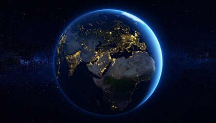 Obraz premium Earth and City Lights