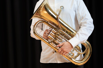 playing the horn