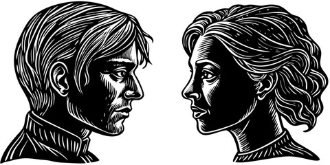 Classic Black and White Couple Portrait