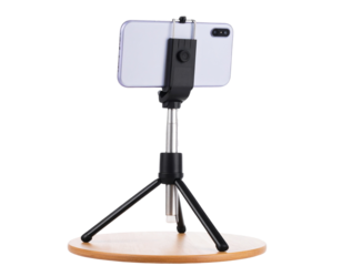 Adjustable Mobile Phone Tripod Stand Studio Shot Isolated on Transparent Background PNG