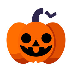 pumpkin with eyes and mouth. scary halowen elements for scary night decoration. Set Of Halloween Vector Illustrations