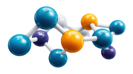 Abstract Molecular Structure: A visually striking representation of interconnected spheres in a clean, bright, and minimalist presentation, suggesting scientific innovation and progress.