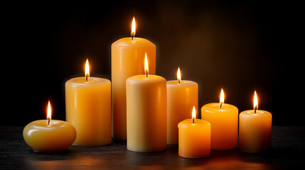 Warmly Lit Space with Glowing Candles for Cozy Atmosphere