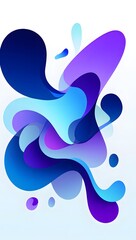 Obraz premium Abstract Blue Liquid Shapes - Modern Design Element