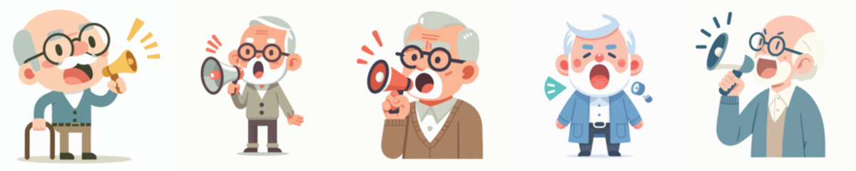 vector of grandfather screaming