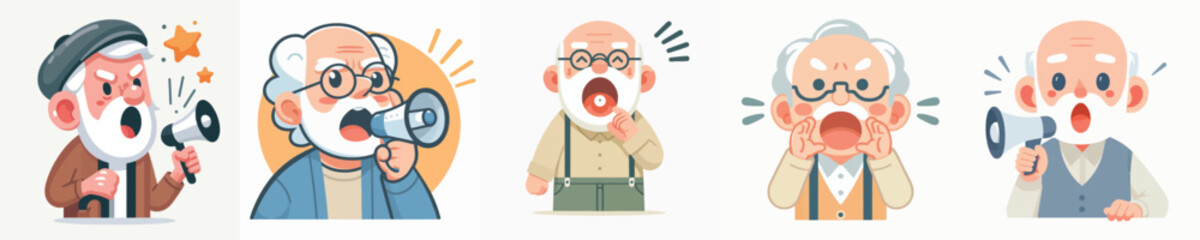 vector of grandfather screaming