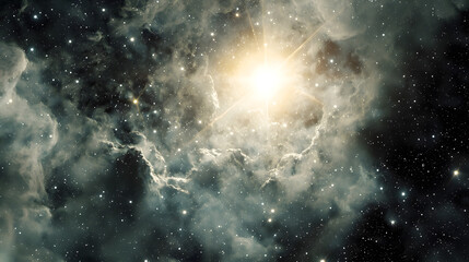 Fototapeta premium Beautiful nebula in the sky with colorful gases and stars creating a stunning cosmic scene