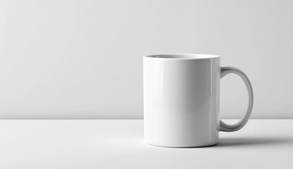 Obraz premium Blank white mug on a white surface