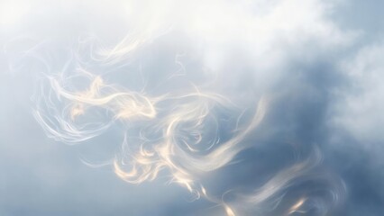 Obraz premium Soft, light smoke trails against a hazy sky