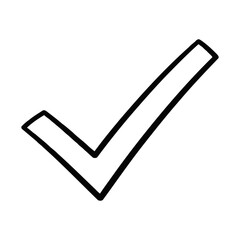 Handdrawn black checkmark doodle symbol. © Alisya Design