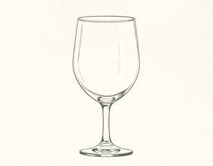 Obraz premium empty wine glass illustration line art