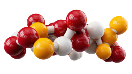 Molecular structure illustration: A detailed illustration of a complex molecular structure, showcasing interconnected spheres of varying colors.