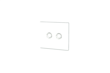 Clear acrylic panel with two circular holes isolated on a transparent background